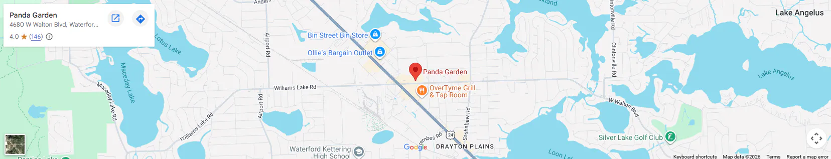 Location 4680 W Walton Blvd, Waterford Township, MI 48329